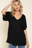 POL Take The Chance Relaxed Fit V-Neck Tee | 8 Colors-Short Sleeve Tops-Rae Collective, Women's Online Fashion Boutique Located in Phoenix, Arizona (Scottsdale Area)