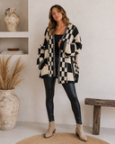 Vibe Check Long Sleeve Checkered Cardigan
