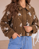 Vintage Embroidery Sequins Lapel Collar Button Jacket