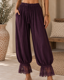 Vintage Lace Trim Balloon Pants