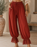 Vintage Lace Trim Balloon Pants