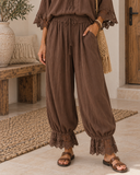 Vintage Lace Trim Balloon Pants