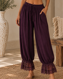 Vintage Lace Trim Balloon Pants