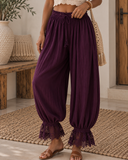 Vintage Lace Trim Balloon Pants