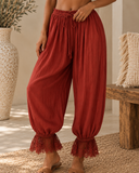 Vintage Lace Trim Balloon Pants