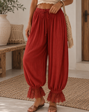 Vintage Lace Trim Balloon Pants