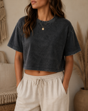 Vintage Wash Boxy Crop Tee