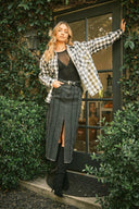 Gingham Sequin Pocket Sherpa Lined Jacket-Shackets-Krush Kandy, Women's Online Fashion Boutique Located in Phoenix, Arizona (Scottsdale Area)