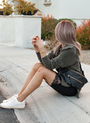 Mono B Feeling Fine Floral Lace Accent Highwaist Biker Short Leggings-Shorts-Rae Collective, Women's Online Fashion Boutique Located in Phoenix, Arizona (Scottsdale Area)
