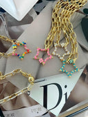 Enamel Stripe Star Magnetic Necklace-Necklaces-Rae Collective, Women's Online Fashion Boutique Located in Phoenix, Arizona (Scottsdale Area)