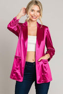 Fall In Love Again Satin Ruched Sleeve Jacket-CJC Import Draft-Krush Kandy, Women's Online Fashion Boutique Located in Phoenix, Arizona (Scottsdale Area)