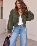 Weekend Edit Cropped Corduroy Shacket