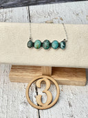 Turquoise Cluster Bar Necklace-Necklaces-Rae Collective, Women's Online Fashion Boutique Located in Phoenix, Arizona (Scottsdale Area)