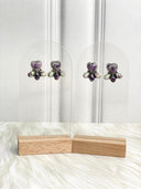 Lavender Bloom Heart Stud Earrings