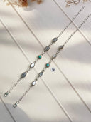 Grey and Chocolate Moonstone Bracelet Bag No-28