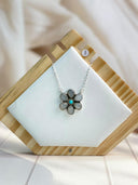 Chocolate and Grey Moonstone Necklace Bag No -1