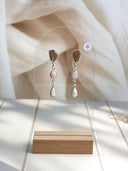 Pink Opal & Chocolate Moonstone Earrings Bag No-41