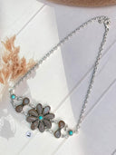 Chocolate and Grey Moonstone Necklace Bag No-36