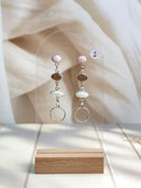 Pink Opal & Chocolate Moonstone Earrings Bag No-41