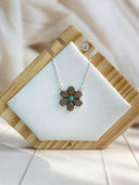 Chocolate and Grey Moonstone Necklace Bag No -1