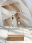 Pink Opal & Chocolate Moonstone Earrings Bag No-41