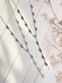 Chocolate & Grey Moonstone with muhave accent Necklace Bag No -3