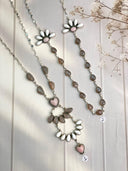 Pink Opal, White Buffalo, & Chocolate Moonstone Necklace Bag No-39
