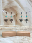 Grey and Brown Moonstone earrings Bag No-19