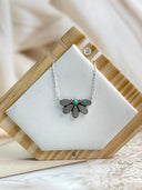 Chocolate and Grey Moonstone Necklace Bag No -21