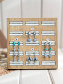 Blue Lace and Muhave and White Buffalo Earrings S.No-4