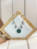 Blue Lace and Muhave and White Buffalo Necklace S.No-11