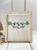 Blue Lace and Muhave and White Buffalo Necklace S.No-12