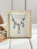 Blue Lace and Muhave and White Buffalo Necklace S.No-18