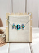 Blue Lace and Muhave and White Buffalo Necklace S.No-18