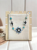 Blue Lace and Muhave and White Buffalo Necklace S.No-20