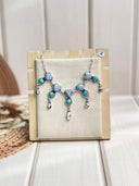 Blue Lace and Muhave and White Buffalo Necklace S.No-20