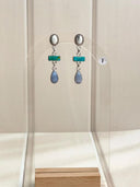 Blue Lace and Muhave and White Buffalo Earrings S.No-25