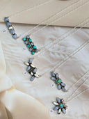 Blue Lace and Muhave and White Buffalo Necklace S.No-23