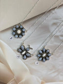 Blue Lace and Muhave and White Buffalo Necklace S.No-22