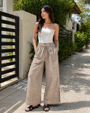 French Terry Exposed-seam Flare Hem Pants With Pockets