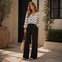 Embroidered Floral V-Neck Blouse