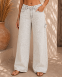 Wide Leg Waist Strap Carpenter Jeans