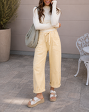 Wide Leg Patchwork Denim Pants