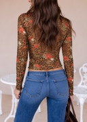 Wild Rose Mesh Long Sleeve Top