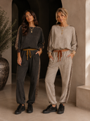 Women's Joggers with Animal Print Contrast