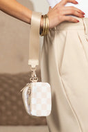 The Cutie Checkered Print Dual Pouch Wristlet