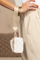 The Cutie Checkered Print Dual Pouch Wristlet