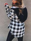 Risen See You Soon Fray Hooded Flannel-Jackets-Krush Kandy, Women's Online Fashion Boutique Located in Phoenix, Arizona (Scottsdale Area)