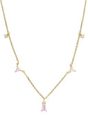 Statement Dainty Geometric Opal Necklace-Necklaces-Krush Kandy, Women's Online Fashion Boutique Located in Phoenix, Arizona (Scottsdale Area)