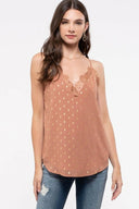 Lurex dot lace inset cami-CJC Import-Rae Collective, Women's Online Fashion Boutique Located in Phoenix, Arizona (Scottsdale Area)